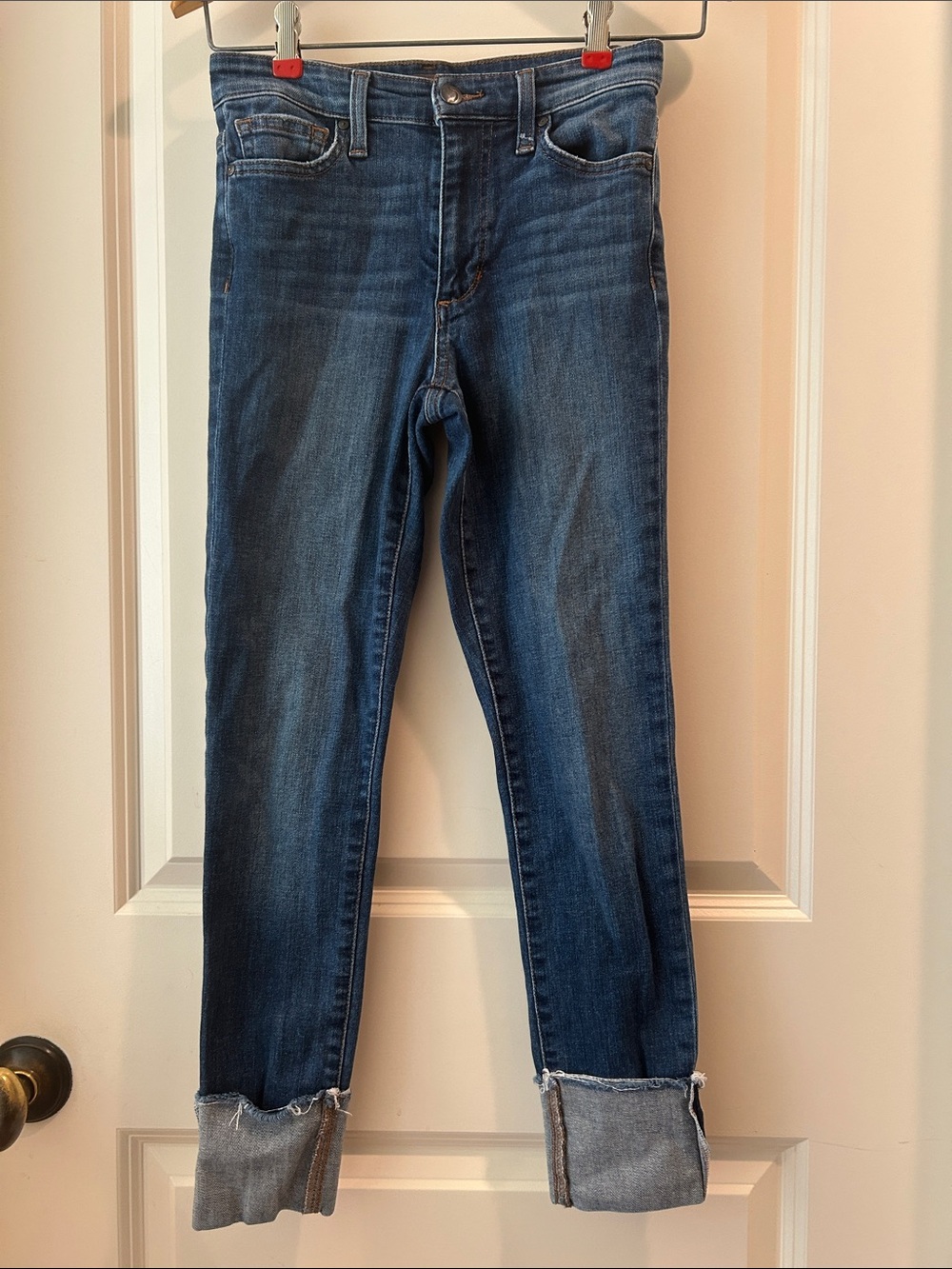 Joe’s Jeans Barb Style Skinny Cropped Stretch Denim Cuffed Raw Hem Jeans size 24